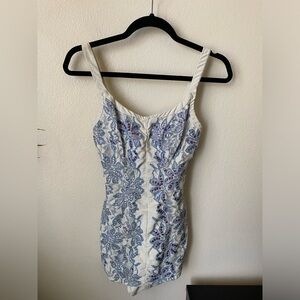 Vintage Rose Marie Reid Women’s One Piece Pin Up Sequin Floral Lace Corset